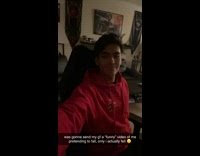 Guy leans back on chair falls down