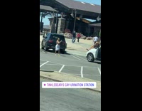 Lady Lays on top of Car with Butt Out in Parking Lot 