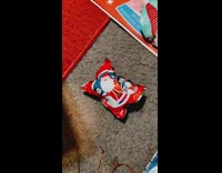 Woman punch smash christmas item that pops