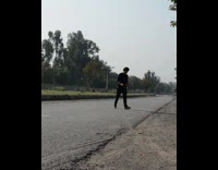 Guy edits himself to jump over moving car