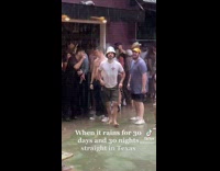 Collab BitchMP - Group of people dancing in the rain party