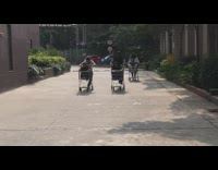 Girl rides in shopping cart falls fail