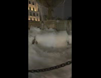 Water fountain foams with soap 