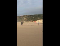 Woman black swimsuit white surfboard pictorial beach