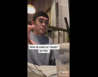 Girls at cafes to study be like 