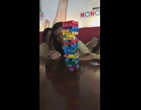 Collab BitchIG2 - Girl knocks over jenga tower fail 