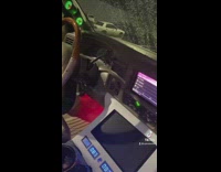 Lady in monster truck finds a bunch of speakers and scary person 