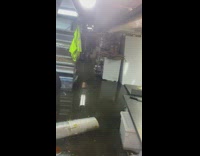 Flooded storage room on the job 