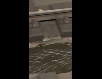 Tube breaks and water leaks on train station rails