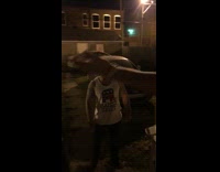 NSFW Guy in raised right republican tank top tries to start a fight