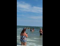 Four Jet Plane flyby the beach and releases smoke trail