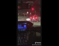 Stoplight wheelchair go kart night time