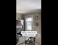 Taking a shot on an empty stomach