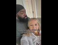 Woman asks husband whats his lucky photo