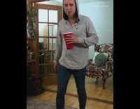 Guy turns into ice red cup