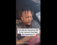 Guy goes to girlfriends job for valentines day fail 