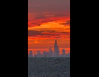 Submitter shows sunset orange skies over New York pt. 1