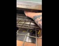 Co-workers jokes about roller grill conveyor 