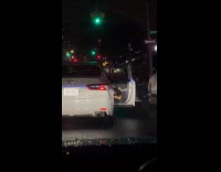 Collab winy - Guy leans on moving car door open