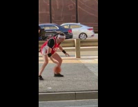 Two men basketball dribble pass highway underpass