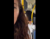 Man wear eye mask sleep inside bus