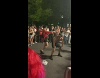 Man gets spanked by strangers people surround him