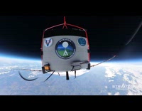 Stratospheric balloon bursting then falls back on earth