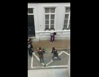 Group of boys music video shoot sidewalk Part 2