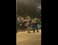 Man and woman office clothes tiktok dance