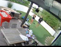 Guy falls off white chair red foosball 