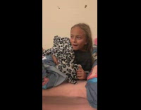 Little girl wakes up cant believe her eyes 