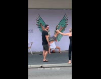 Just freo things blue wings mural headstand 