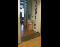 Guy falls off scooter from wet floor 