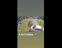 Man run from car on the yard