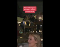 Guys ignore girls in hot tub football 