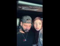 Woman pranks husband with eye distance filter 