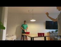 Guy girl orange ball pan red cup