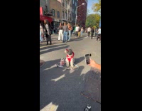 Dog with Netflix costume at the Parade Part 2