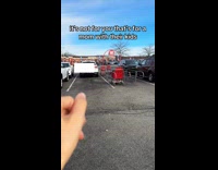 Woman parking spot cart drop