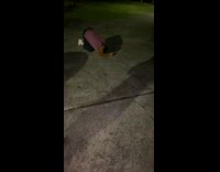 Guy jumps on ball sculpture hits face