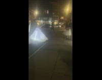 Girl white light up dress guy puppet 