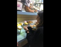 Girl records donut display flash black scrunchie 