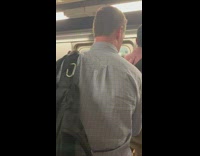 Collab Subway Creatures - Woman gets tote purse bag stuck between closing doors on the subway train