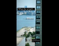 Concorde Airplane boat transport via the Hudson