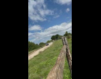 Pick up truck drifts on dirt road