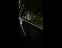 Old woman in red car dancing to stayin alive song