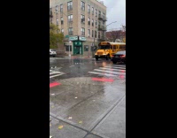 Car doing donuts in intersection 