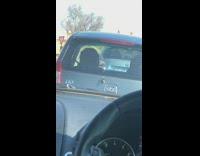 Widget on the back of the car moves sideways