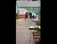 Woman long sleeves dance twerk alley car