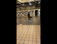 Guy salsa dances with skeleton dressed as woman